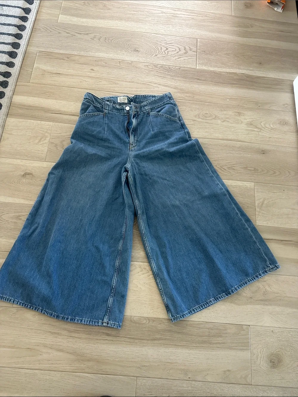 Pilcro Wide-Leg Crop Jeans — Medium Blue - Picture 1 of 4